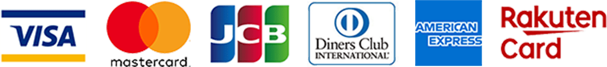 VISA mastercard JCB Diners AMEX RakutenCard